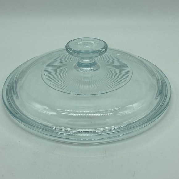 Pyrex G5C Corningware Ribs Ribbed Replacement Lid Only 7.5"  Glass Blue‎ Tint - Picture 3 of 9